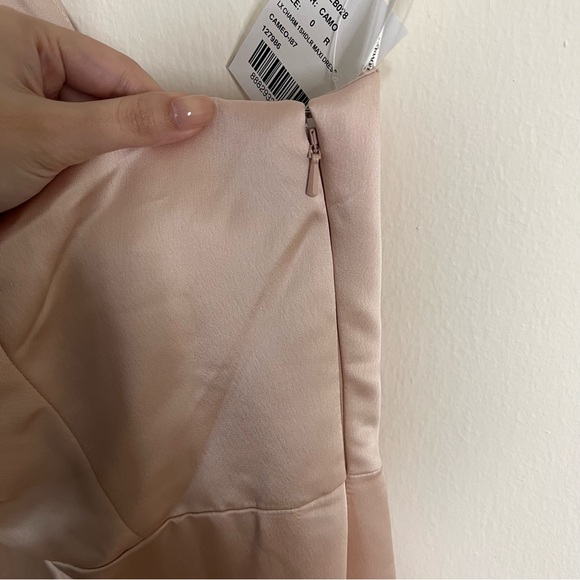 NWT LOVELY Shirred One-Shoulder Satin Trumpet Dress - Picture 6 of 7